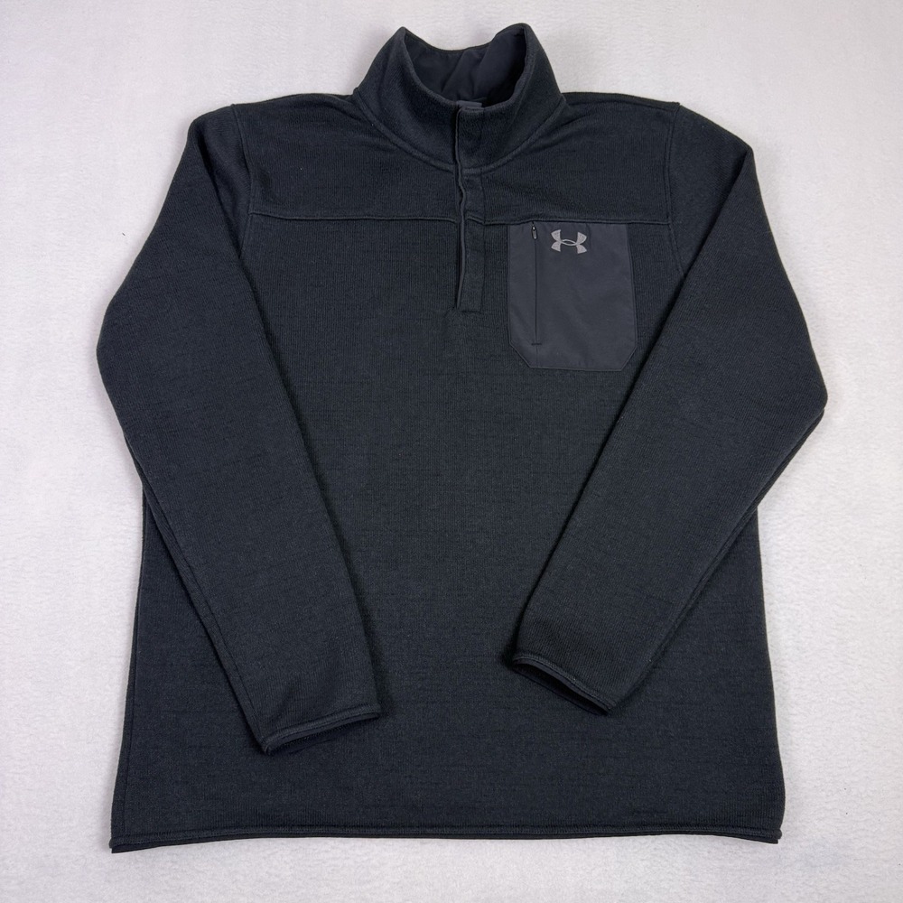 Under Armour Specialist Henley 2.0 Snap Fleece Pullover‎ Mens XXL Black 1316276